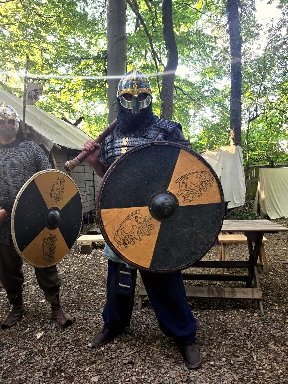 Kämpfer mit Schild und Schwert